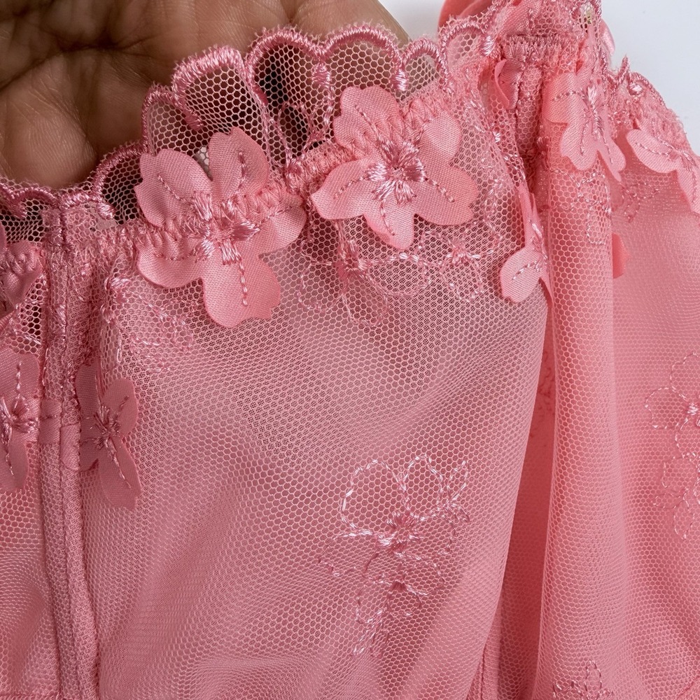 Victoria's Secret Dream Angels Pretty Petals Sheer Corset Cami Pink S-DD NWT - Picture 4 of 7